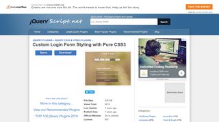 
                            5. Custom Login Form Styling with Pure CSS3 | Free jQuery Plugins
