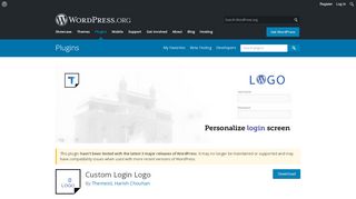 
                            3. Custom Login Logo | WordPress.org