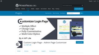 
                            5. Custom Login Page – Admin Page Customizer | WordPress.org
