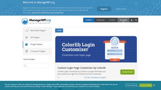 
                            4. Custom Login Page Customizer by Colorlib - ManageWP.org