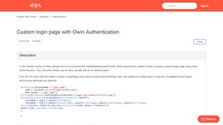 
                            8. Custom login page with Owin Authentication – Support Help Center