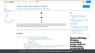 
                            13. Custom Login with Twitter in android - Stack Overflow