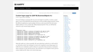 
                            11. Custom logon page for (SAP BI) BusinessObjects 4.x | BI HAPPY