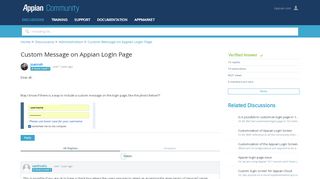 
                            11. Custom Message on Appian LogIn Page - Appian Community