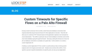
                            7. Custom Timeouts for Specific Flows on a Palo Alto Firewall ...
