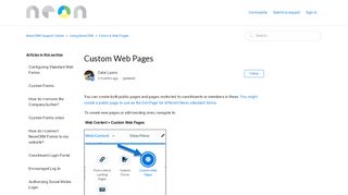 
                            13. Custom Web Pages – NeonCRM Support Center