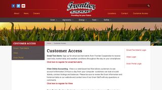 
                            4. Customer Access | Frontier Cooperative