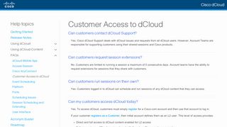 
                            2. Customer Access to dCloud | FAQ topics | Help V2 | Cisco dCloud