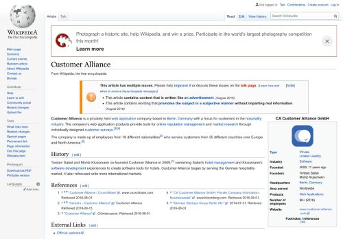 
                            7. Customer Alliance - Wikipedia