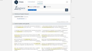 
                            3. customer area - Deutsch-Übersetzung – Linguee Wörterbuch