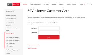 
                            8. Customer Area - PTV Components - PTV xServer - PTV Group