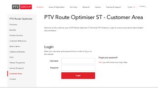 
                            6. Customer Area | PTV Route Optimiser | PTV Group