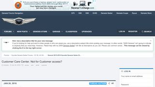 
                            4. Customer Care Center. Not for Customer access? | Genesis Forums