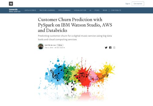 
                            8. Customer Churn Prediction with PySpark on IBM Watson Studio, AWS ...