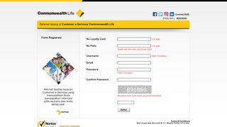 
                            7. Customer e-Services - Register - Commonwealth Life