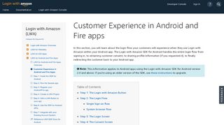 
                            5. Customer Experience in Android and Fire apps | Login with Amazon