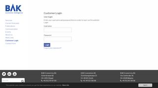 
                            11. Customer Login - BAK Economics AG