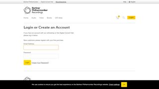 
                            5. Customer Login - Berliner Philharmoniker Recordings