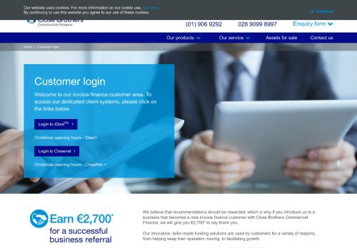 
                            13. Customer login | Close Brothers Commercial Finance Ireland