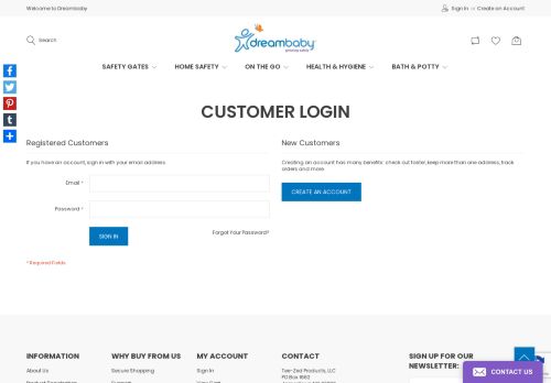 
                            1. Customer Login - Dreambaby