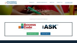 
                            1. Customer Login - Foundations in Learning