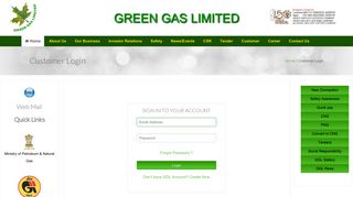 
                            9. Customer Login – Green Gas Limted