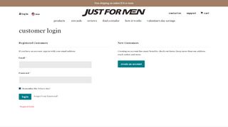 
                            4. Customer Login - Just For Men