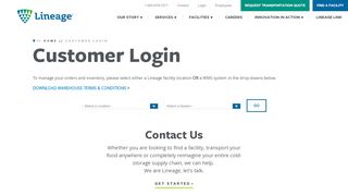 
                            11. Customer Login | Lineage Logistics