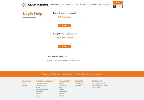 
                            8. Customer Login - Login Help - Alarm.com