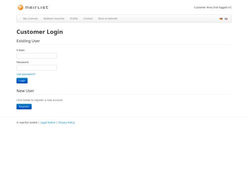 
                            2. Customer Login | mAirList Customer Area