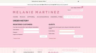 
                            10. Customer Login - Melanie Martinez - Official Store