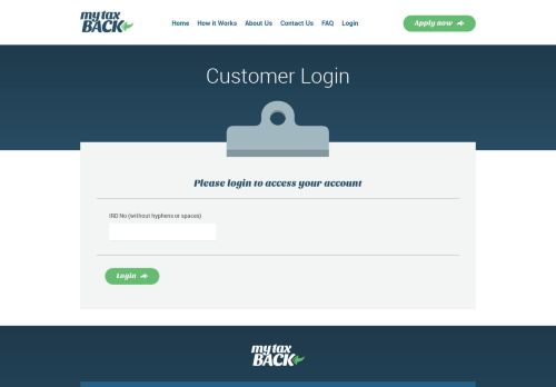 
                            6. Customer Login | MyTaxBack - If we can't get a tax refund for you ...