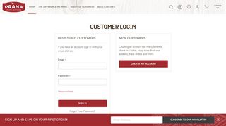 
                            2. Customer Login | PRANA