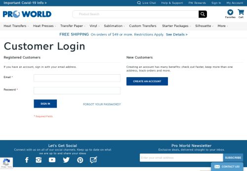 
                            12. Customer Login - Pro World