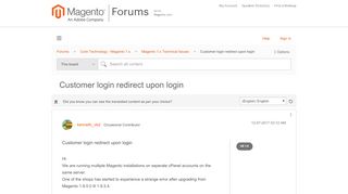 
                            12. Customer login redirect upon login - Magento Forums