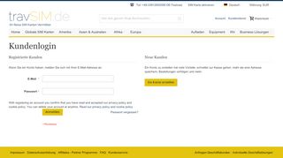 
                            6. Customer Login - travSIM.de