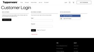 
                            2. Customer Login - Tupperware