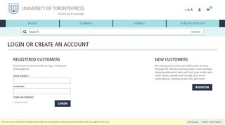 
                            9. Customer Login | U Toronto Press