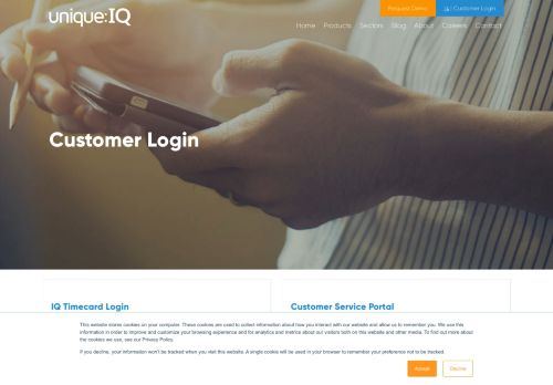 
                            5. Customer Login - Unique IQ