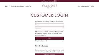 
                            8. Customer Login | Wander Beauty