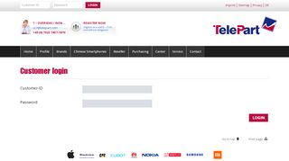 
                            11. Customer login Webshop, Downloads, Imagearchive, etc… - TelePart