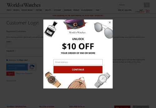 
                            1. Customer Login | World of Watches