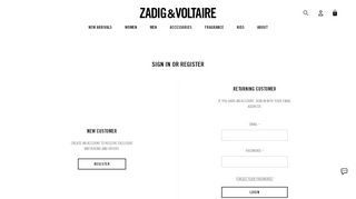 
                            6. Customer Login - Zadig et Voltaire