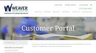 
                            10. Customer Portal Login | Lancaster PA | Weaver Associates