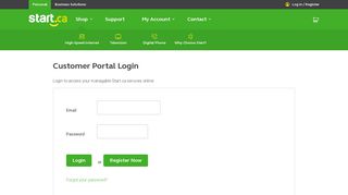 
                            2. Customer Portal Login - Start.ca