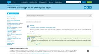 
                            6. Customer Portal Login within Existing web page? - Salesforce ...