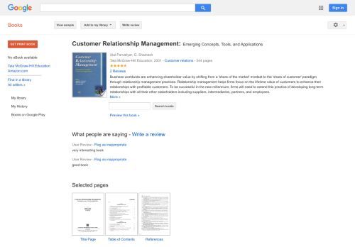 
                            8. Customer Relationship Management: Emerging Concepts, Tools, and ...  - Google بکس کا نتیجہ
