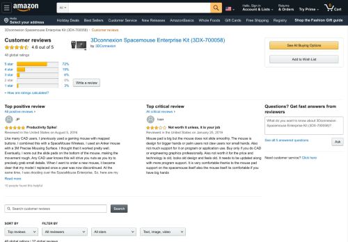 
                            6. Customer reviews: 3Dconnexion Spacemouse Enterprise Kit (3DX ...