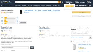 
                            8. Customer reviews: Clear Motorola CPEi 25725 Series M WiMAX 4G ...
