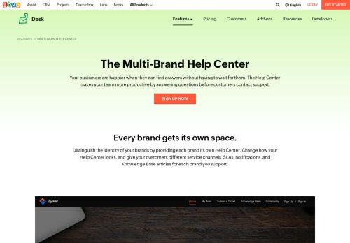 
                            11. Customer Self-Service Portal | Multi-Brand Help Center from Zoho Desk